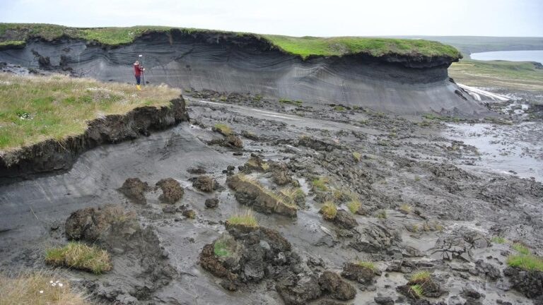 Deshielo del permafrost en la isla Herschel (Canadá)