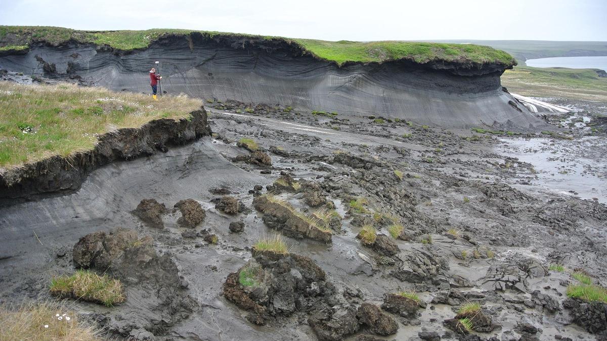 Deshielo del permafrost en la isla Herschel (Canadá)