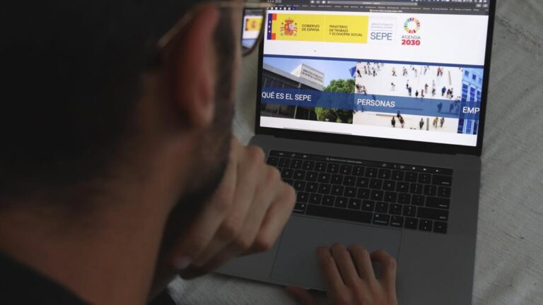 Un usuario, ante la página web del SEPE.