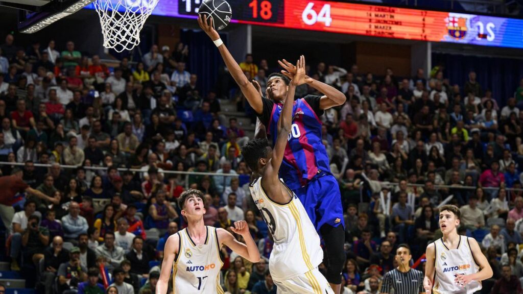 Mohamed Dabone luchando un balón en la final de la 20ª edición de la Minicopa Endesa celebrada en el Martín Carpena de Málaga