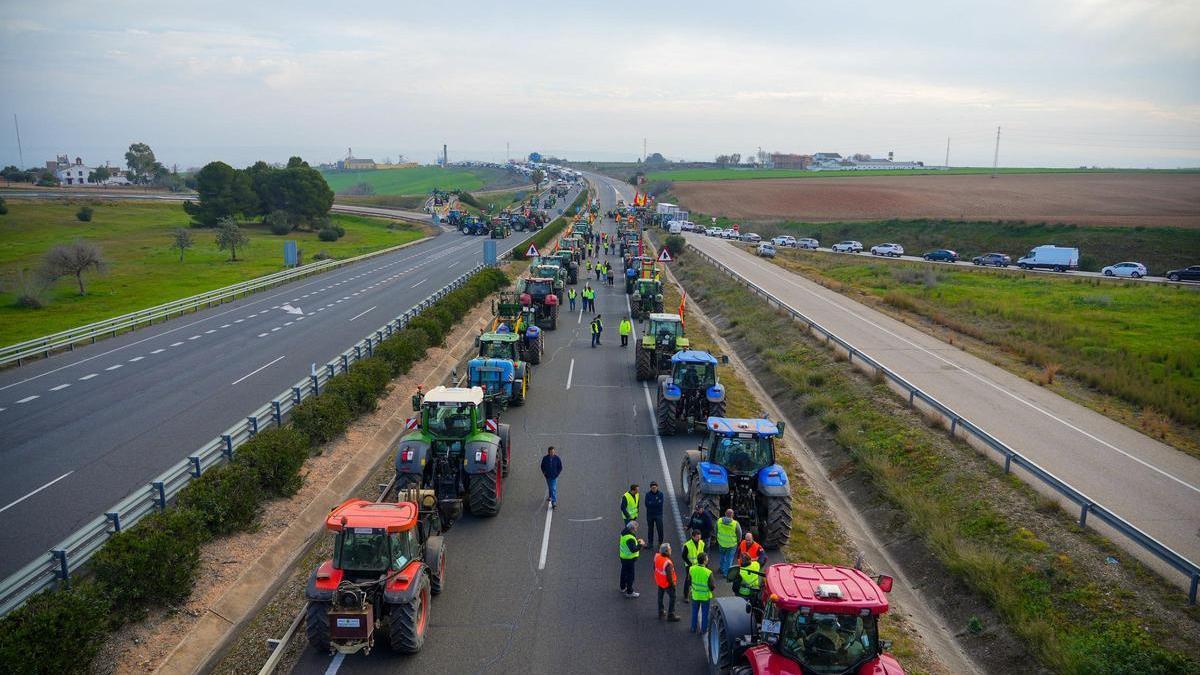 Tractores en las protestas de agricultores.