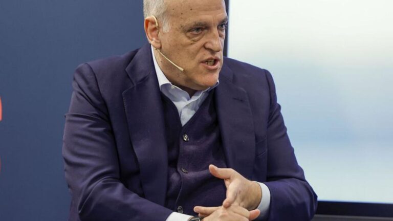 Javier Tebas, ahir durant un acte de LaLiga a Madrid.