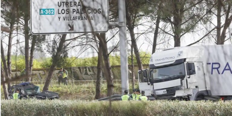 El camión del accidente de Los Palacios iba a 90 kilómetros por hora, «como si fuera con el piloto automático»