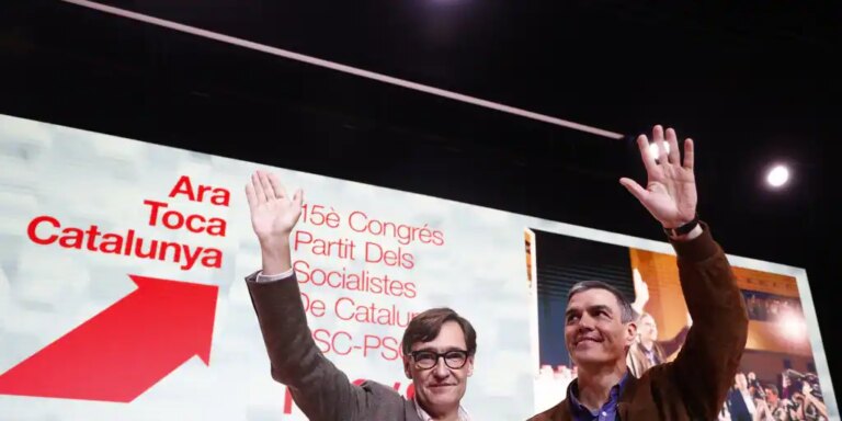 Sánchez e Illa orillan la amnistía en su primer acto de precampaña y piden «pasar página»