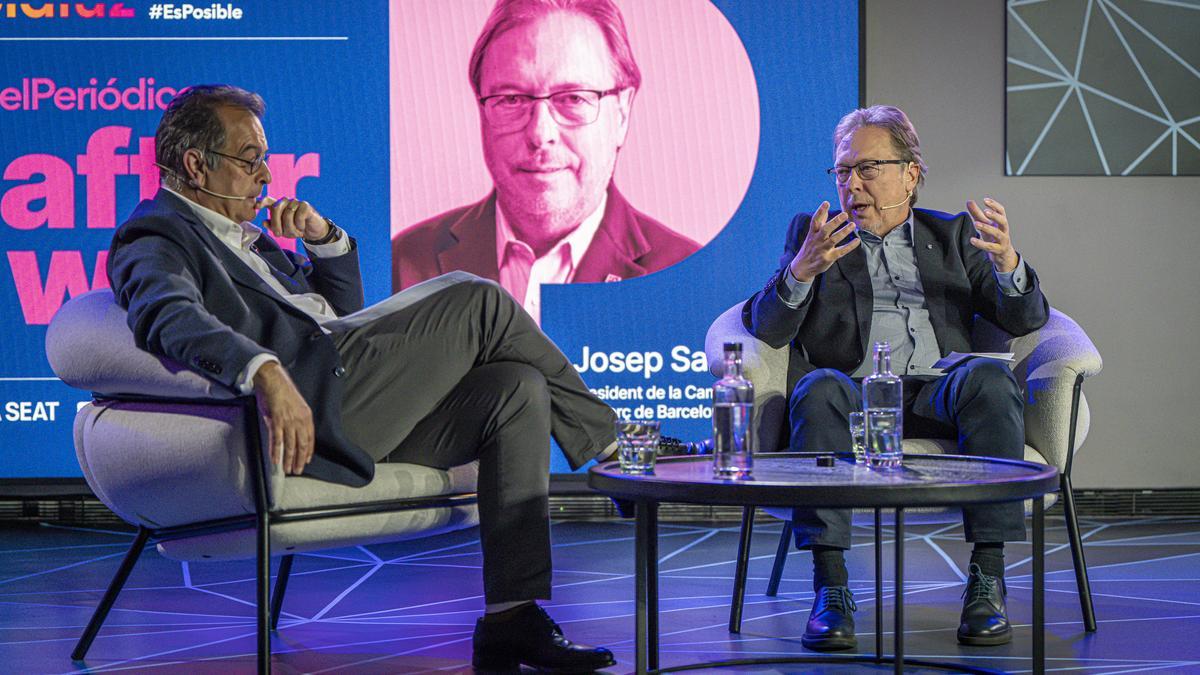 Barcelona 18/04/2024  Economia. Afterwork amb Josep Santacreu, president Cámara de Comerç de Barcelona Li fa l'entrevista l'Albert Sáez. AUTOR: MANU MITRU