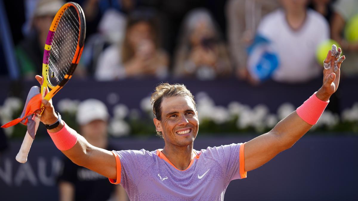 Rafael Nadal en el partido de ayer.