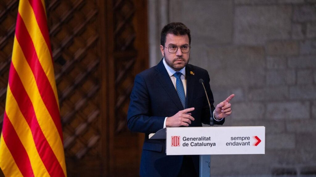 El president de la Generalitat, Pere Aragonès, el día que anunció el adelanto electoral