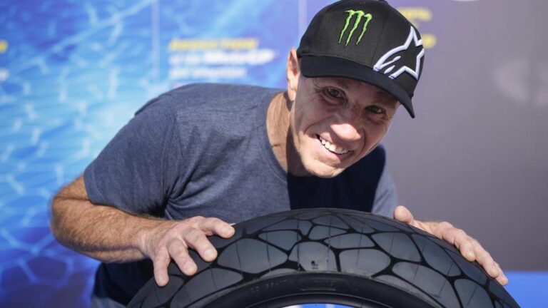 Randy Mamola, ayer, en el circuito de Le Mans (Francia).
