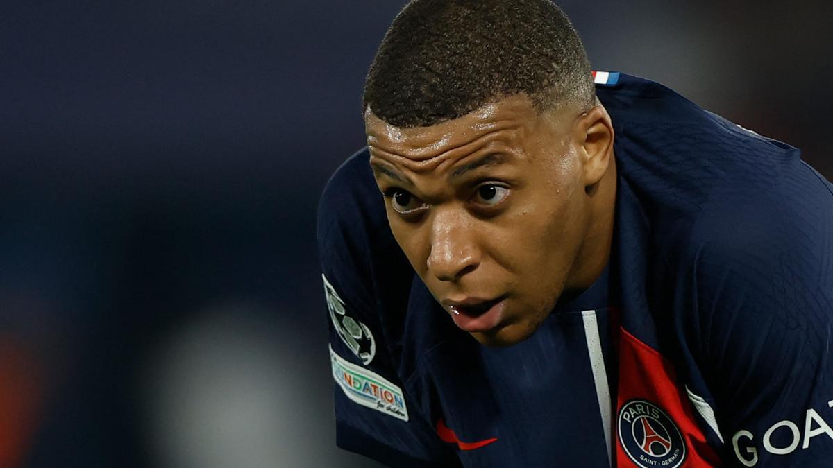 Mbappé, durante el partido contra el Dortmund de semifinales de la Champions en París.