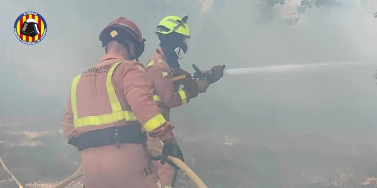 Un incendio forestal en Riba-roja de Túria obliga a confinar una urbanización valenciana