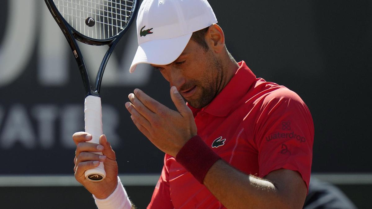 Novak Djokovic, tras caer ante Tabilo en Roma.