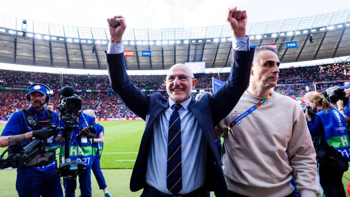 Luis de la Fuente celebra el triunfo de España ante Croacia