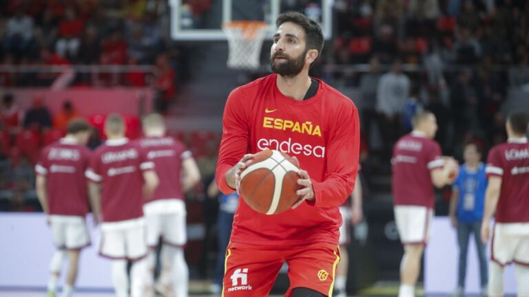 Ricky Rubio, en un entrenamiento de la selección.