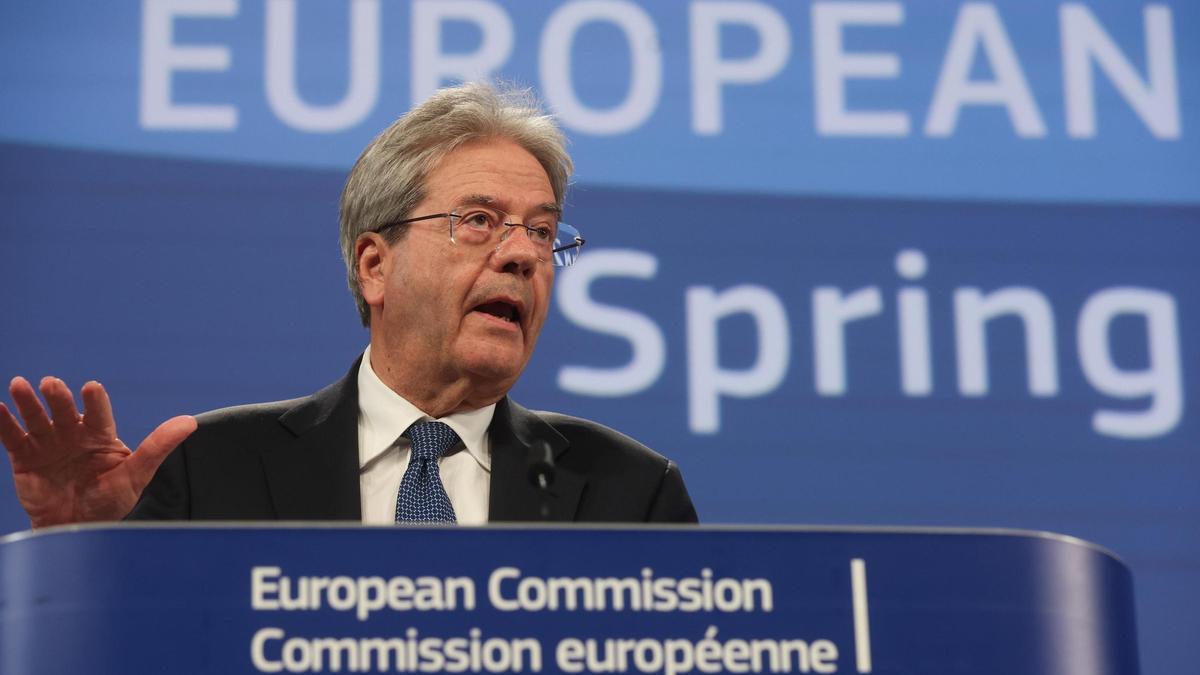 El comisario de Economía, Paolo Gentiloni, en la rueda de prensa de presentación del Paquete de Primavera 2024.
