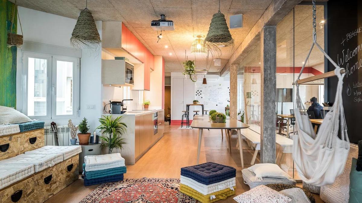 Interior de un coliving