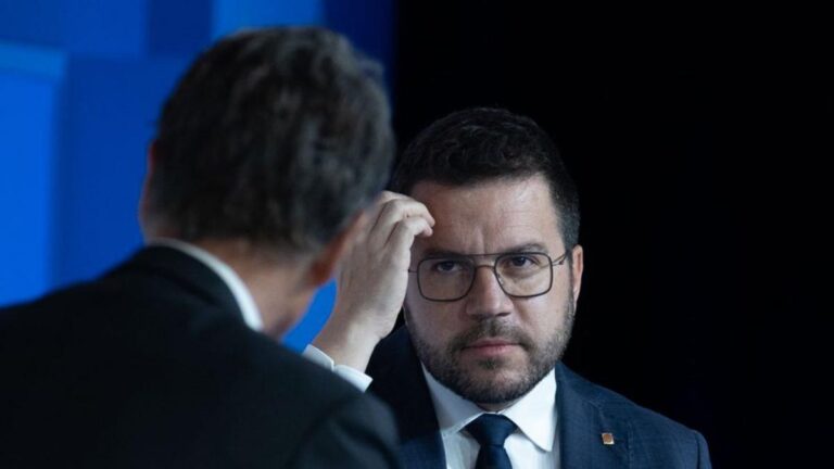 El president Pere Aragonès, en la reunión del Cercle d’Economia.