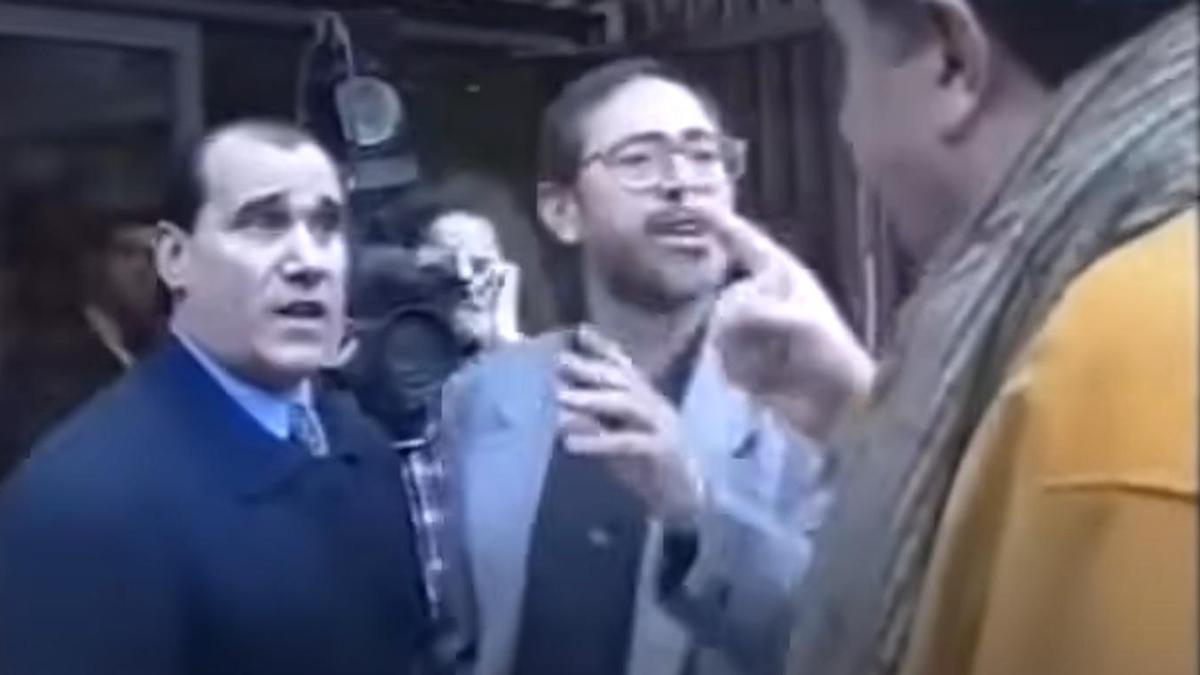 Caneda, Fidalgo y Gil, en su bronca de marzo de 1996.