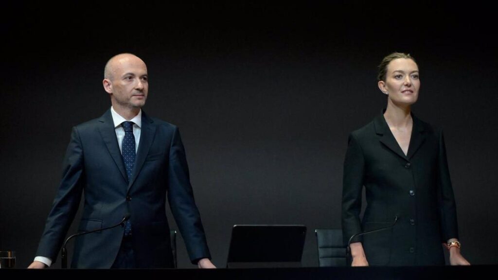 La presidenta de Inditex, Marta Ortega, y el consejero delegado de Inditex, Óscar García Maceiras.