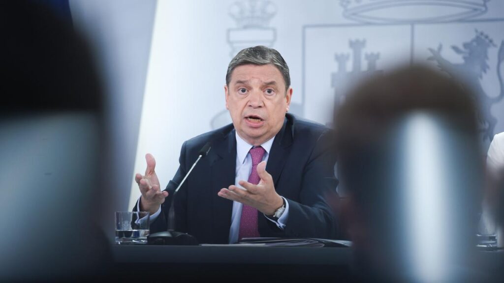 El ministro de Agricultura, Luis Planas, durante la rueda de prensa posterior al Consejo de Ministros.