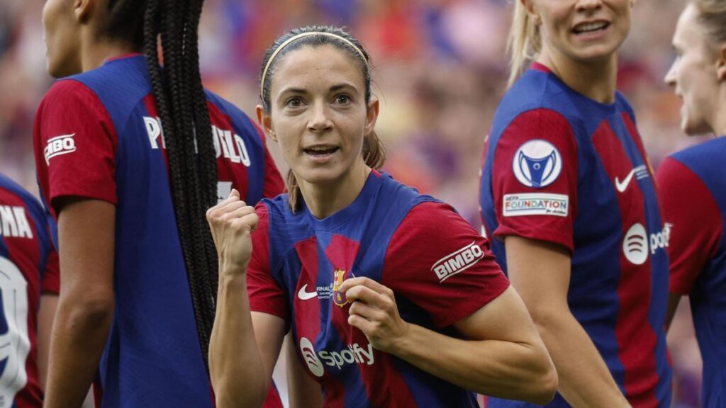 Aitana Bonmatí celebrando su gol en la final de la Champions.