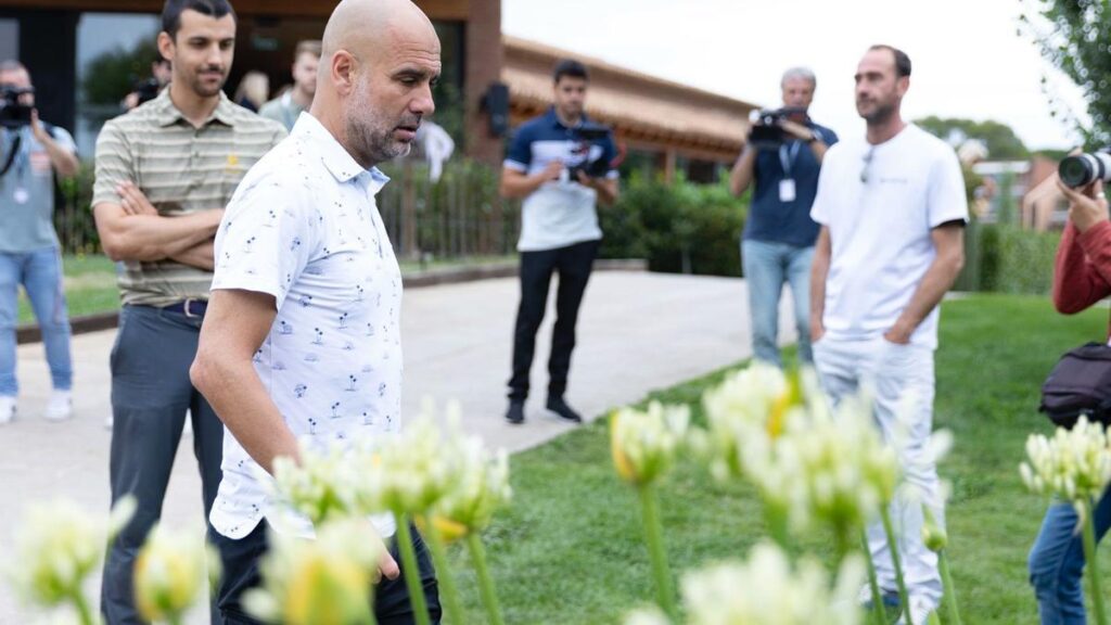 Pep Guardiola, en el Golf Empordà donde participa en la edición del torneo 'Legends Trophy'.