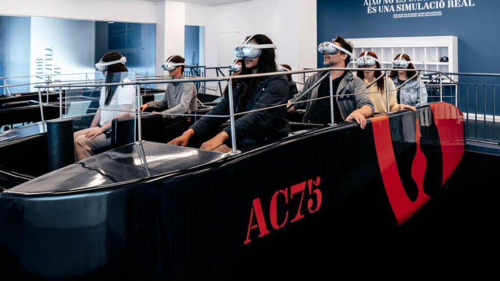 Simulador del America's Cup Experience, en el centro de interpretación de la Copa América de vela.