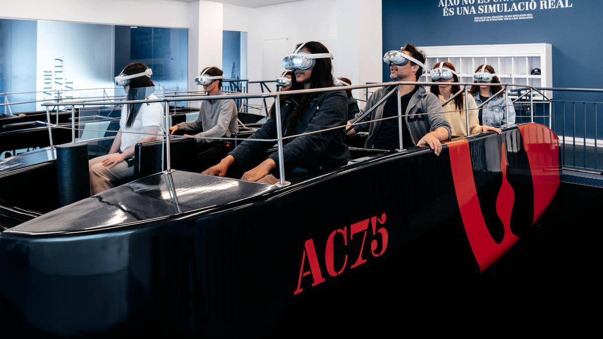 Simulador del America's Cup Experience, en el centro de interpretación de la Copa América de vela.