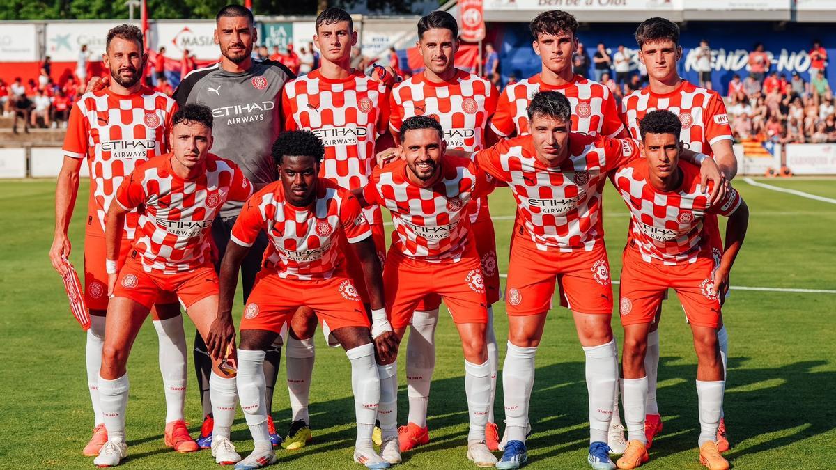 El once del Girona en el amistoso de este miércoles ante el Olot.