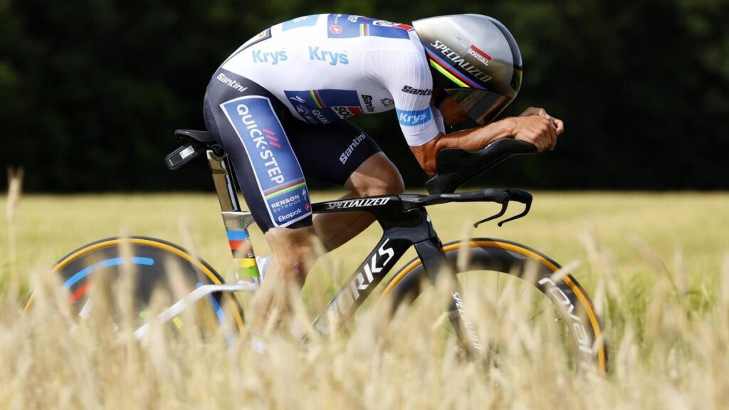 Evenepoel, este viernes durante la contrarreloj del Tour.