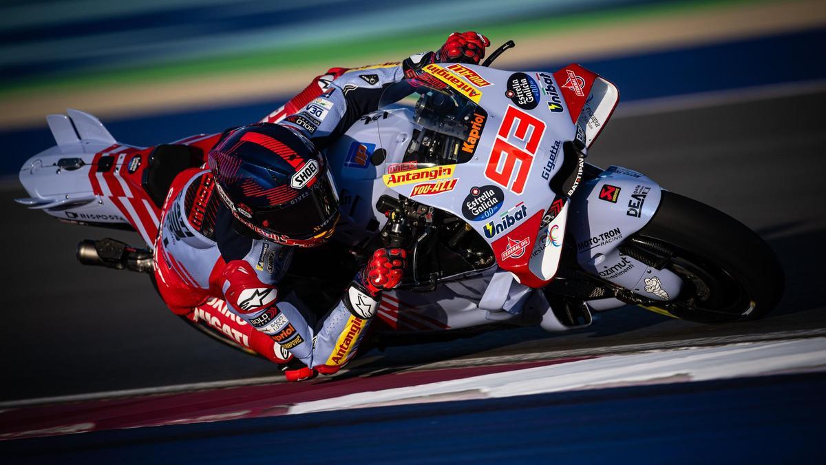 Marc Márquez (Ducati) arrancó el GP de Alemania con dos caídas, una seria.