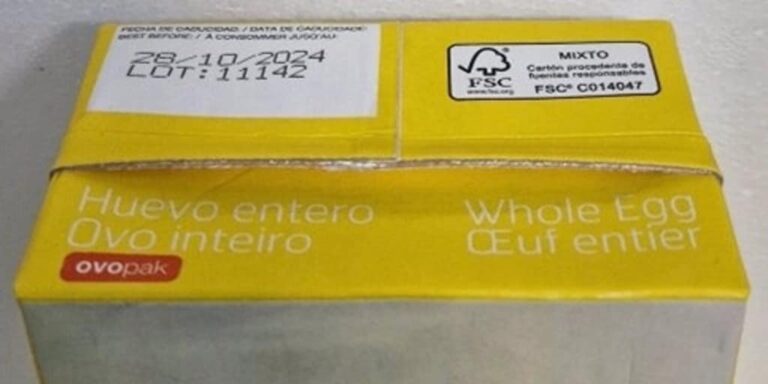 Alerta alimentaria por la presencia de salmonella en bricks de huevo entero líquido pasteurizado en Huelva, Sevilla y Cádiz